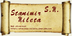 Stanimir Mileta vizit kartica